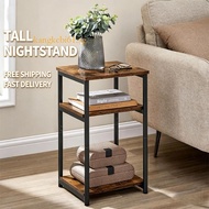 Table Small Side End Table Tall Nightstand For Living Room Bedroom Office Bathroom Rustic Brown