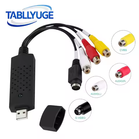 USB2.0 RCA Composite S-video Audio Video Adapter﻿ Convert Analog Video To Digital Format Audio Video