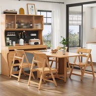 A&1510全實木橡膠木餐桌邊櫃組合櫃一體櫃 餐邊櫃 蝴蝶枱 摺疊桌 摺枱 茶水櫃 酒櫃 餐廳收納櫃 置物櫃 碗櫃 電器櫃 餐枱餐櫃全新包送貨dining table#Meal cabinet#Win