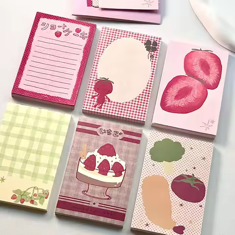 M5 Notepad Strawberry Handmade Paper Korean Handmade Album Paper Diary Tomato Grid Paper Decorative 