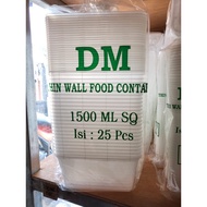 Dm 1500ML SQ FOOD CONTAINER BOX Plastic Lunch BOX 1500ML SQ