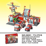 Series Building Block Toys DIY Truck Firefighter 3D Cartoon Model Building Block Childrens Education