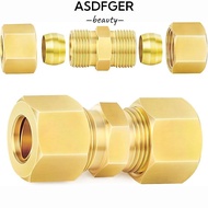 ASDFGER Tube Fitting Connector, Straight Multiple Sizes Brass Compression Fitting, Brass Compression