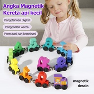 Educational Train Toys Wooden Train Alphabet Train Digital Puzzle Wheels Educational Magnetic Train 