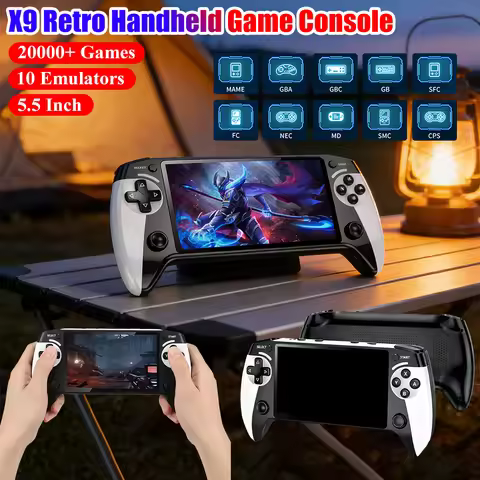 5.5 Inch HD Screen Retro Game Console With Built-in 20000+ Games X9 Classic Video Gaming Consoles 5G