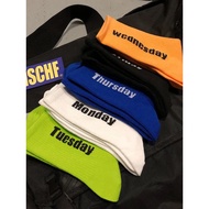 H HHR Preppy Style Mid-Tube Socks Letter Week Socks Sports Cotton Socks Basketball Stockings Hot-sel