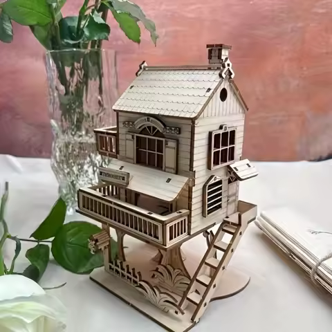 3D Jigsaw Puzzle House Treehouse Villa Model Kit DIY Dolls House Building Model Craft Birthday Chris