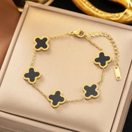 Korean 4 Leaf Clover Bracelet Flower Bracelet Adjustable Bracelet Titanium Bracelet Bracelet for Wom