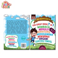 The Great Book 7in1 Reading Writing Counting Drawing Coloring Origami Scissors Paste (New Book FF)