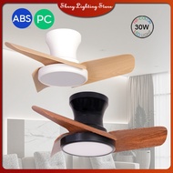 【Shrry Lighting】24" 32" Ceiling Fan With Light DC Motor Mini Ceiling Fan inBedroom LED Ceiling Light