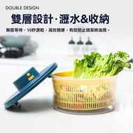 電動蔬菜脫水器 -電動蔬菜脫水器沙拉甩水菜餡 擠水炸串甩油耐高溫甩水籃 3升藍色