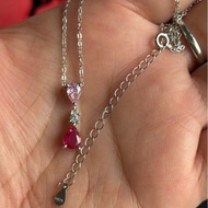 S925 engraved silver necklace with metal chain, 39 + 5 cm long, removable face, 20 mm long, with dar