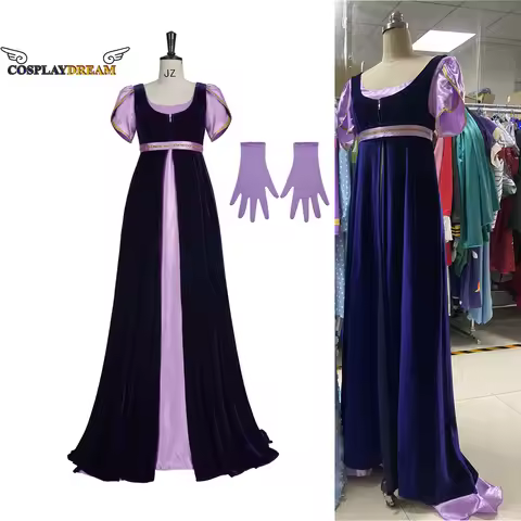 Kate Sharma Cosplay Costume High Waistline Dress Women Regency Dress Robe Satin Daphne Dress Victori