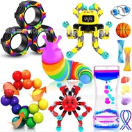 Sensory Toy Bag Decompression Bicycle Chain Edamame Squeeze Cube Fidget Spinner Set