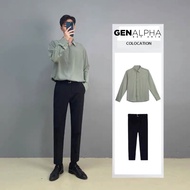 Combo quần áo nam quần tây nam kèm áo sơ mi tay dài cao cấp GEN ALPHA  set âu phục GEN145