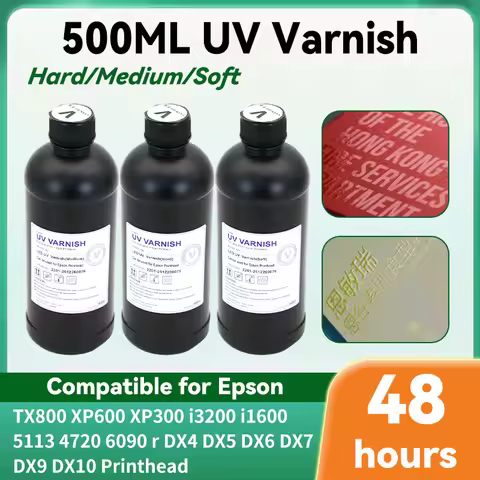 Hot Stamping Gloss UV Varnish For Epson i3200 TX800 XP600 L800 L1800 L805 DX4 DX5 DX6 DX7 DX10 Print
