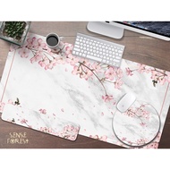 Marble Cherry Blossom Desk Mat, Sakura Desk Mat Cute, Japanese Kawaii Mouse Pad, Large Mouse Pad Desk Pad, Trendy Desk Decor Gaming Desk Mat