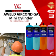 AWELD GAS Aircond R32 /R134A/ R404A/ R410A / Mini Size/ Baby Cylinder