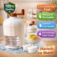 (FOREVER PREMIUM) Manual Hand Crank Ice Crusher | Snow Cone & Slushie Maker with 2 Ice Trays