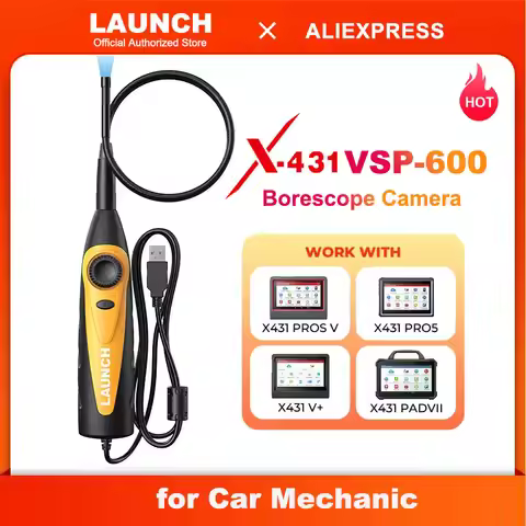 LAUNCH VSP600 Videoscope Camera Endoscope Car Inspection Mirror Flexible IP67 Waterproof 6LED Adjust