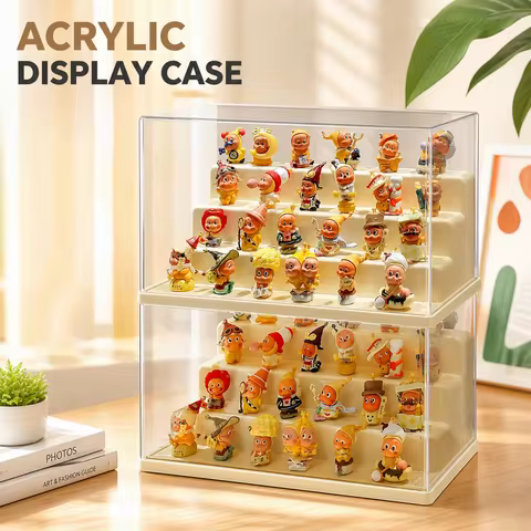 Display Case for Mini-figures Action Figures Blocks Display Box for Pop Mart Sonny Angel Figures wit