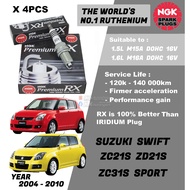 NGK Premium RX Spark Plug - Suzuki Swift HT81S ZC21S ZD21S 1.5L M15A Swift Sport ZC31S 1.6L M16A DOHC 16V