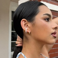 7pcs/Set Creative Punk Style Faux Pearl Tassel Chain Clip On Earrings For Women Music Fest Y2KFest B