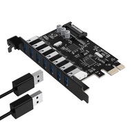 Pci Express X1 Orico Usb-A 3.0 7 Port Pvu3-7U - Pci-E Card Usb3.0 Hub