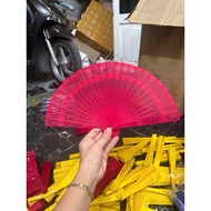 Decorative RED wooden fan CNY 2025 HP Store