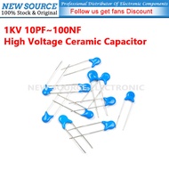 [10pcs] 1KV Capacitor 10pF 100PF 1NF 10NF 100NF 15pF 18pF 22pF 27pF 33pF 47pF 68pF 82pF 100NF 2.2NF 