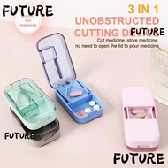 HL-FUTU Pill Cutter Storage Box, Dustproof Divider Organizer Half Pill Cutter, Portable Drug Tablet 