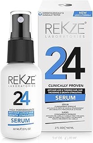 REKZE 24 Hair Growth Treatment & Anti-Hair Loss Serum, Clinically Proven In Apv FDA Lab, For Men & W