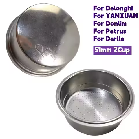 51mm Double Layer Pressurized Filter Basket Stainless Steel Coffee Filter Cup Pressurized Basket 51m