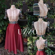 【Special offer】 Modern Filipiniana dress attire for women with Embroidery Patterned Dutchess Ethnic Blouse Skirt