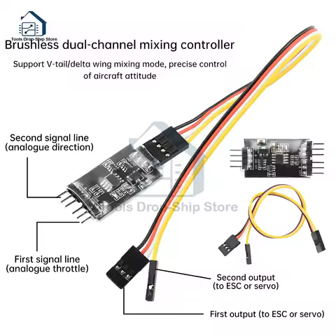 3.6-8.4V Brushless Dual-channel Mixer V-tail Delta Wing Two-way Speed Difference Mixer RC Airplane M