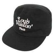 近全新 Louis Vuitton x NIGO 方形報童帽，LV MP2731，58 碼，黑色棉質，帽子，黑色，LV 0696 [二手] LOUIS VUITTON