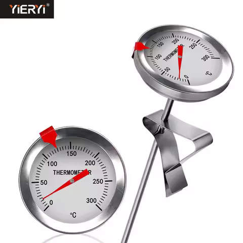 Yieryi 0-300°C Frying Food Thermometer Stainless Steel 300MM Long Probe for Kitchen Cooking Meat BBQ
