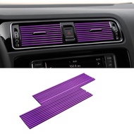 10Pcs Trim Ventilasi Udara Mobil Strip Dekorasi Outlet AC Warna-warni Aksesori Mobil