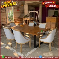 Meja Makan Jati Kursi 6 Modern Meja Kursi makan Jati Minimalis Kursi 6 Furniture Jepara