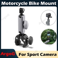 ArgoG Motorcycle Bike Mount for GoPro Insta360 Cycling Clamp Mount Adapter with Flexible 360° Ball Head Compatible with Most Action Cameras