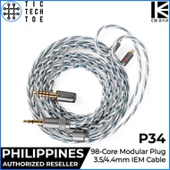 KBEAR P34 Modular Plug IEM Upgrade Cable 2-Pin 3.5mm/4.4mm Blue-Silver Replacement Braided Wire