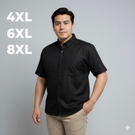 KEMEJA Men's Jumbo Cigarette Long Sleeve Shirt BIG Size 4XL 6XL 8XL Plain Brown Oversized Thick Tren