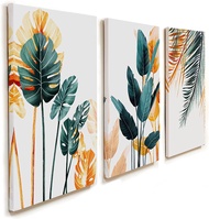 Kk·color Canvas Prints Wall Art Original Designed Framed Tropical Plants Pictures Minimalist Waterco