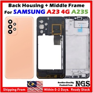 Full Set Back Housing Back Cover Compatible For SAMSUNG Galaxy A23 4G A235 With Middle Frame & Volum