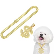 (The Bool's) Dollar cat necklace, dog necklace, large gold chain, dollar pendant