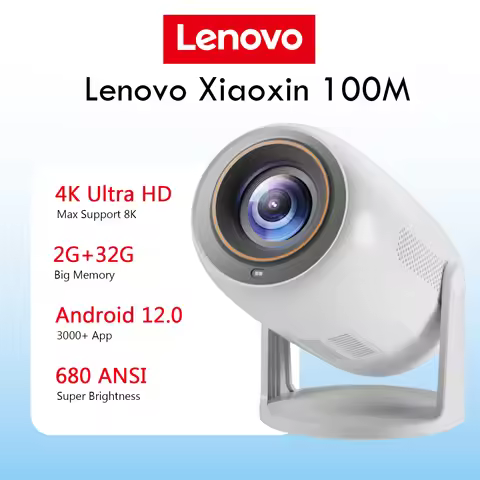 Lenovo Portable 4K Projector 100M Android 12 WIFI 6 TOF No-Sense Auto Focus Outdoor Full HD Projecto