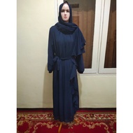 Hijab Gamis Abaya One Set Biru Dongker