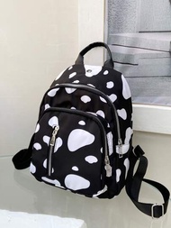 Mochila clásica con estampado de vaca pequeño para