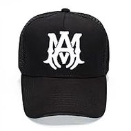Amiri MA Logo Cap, 3D Logo Embroidered, Trucker Cap, Hat, Black, One Size Fits Most, Amiri MA Logo Trucker Hat [Parallel Import]