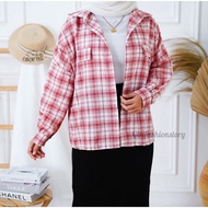 KEMEJA Weijia Fashion OOTD Women's GAELZ SHIRT ZUMA SHIRT XXL OVERSIZE/ Latest SHIRT/ Plaid SHIRT/ W